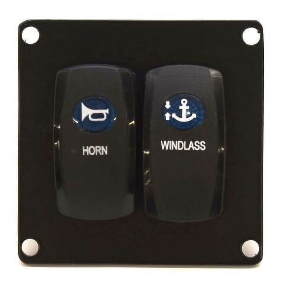 Stingray Boat Switch Panel 240-07206-P | Horn Windlass Black Aluminum