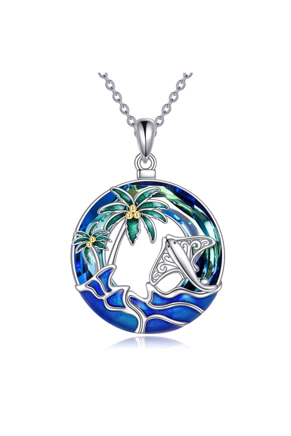 Stingray Necklace Sterling Silver Manta Ray Pendant Devil Ray Jewelry Gifts for Women