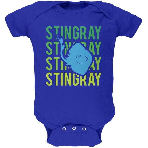 Stingray Ray Stacked Repeat Soft Baby One Piece Royal 9-12 M