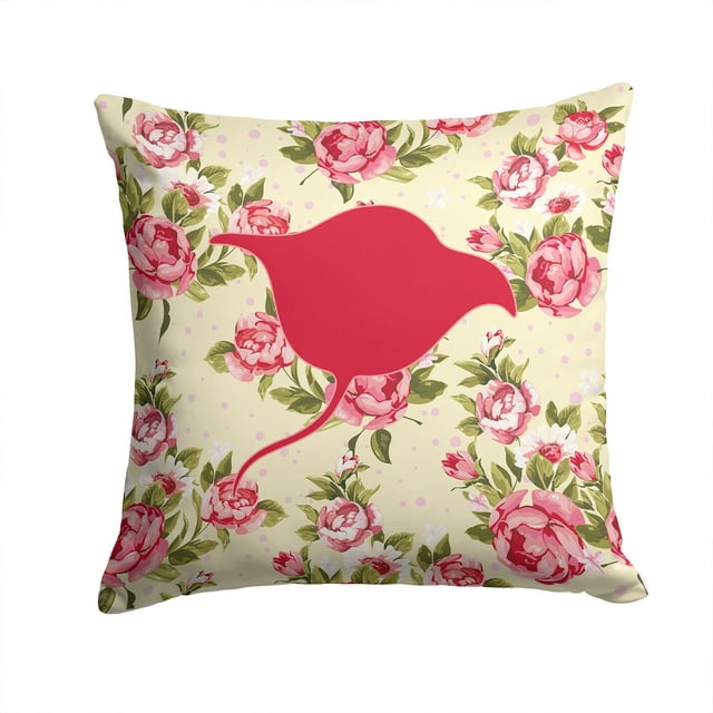 Stingray Shabby Chic Yellow Roses Fabric Decorative Pillow