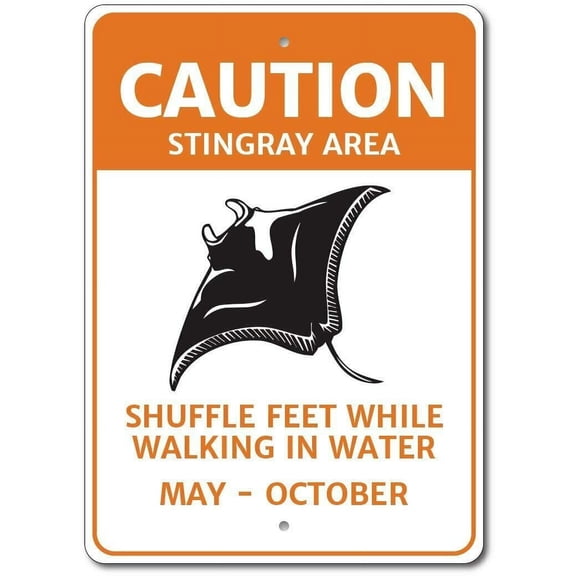 Stingray Sign, Stingray Decor, Stingray Gift Sign Metal Sign (Aluminum) Size: 8 x 12 inch