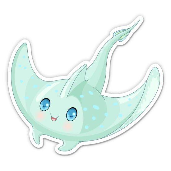 Stingray Sting Ray Cute - 12" Vinyl Sticker Waterproof Decal