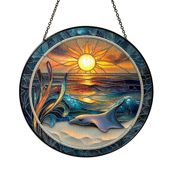 Stingray Suncatcher Marine Beautiful Window Panel Gift Display Art