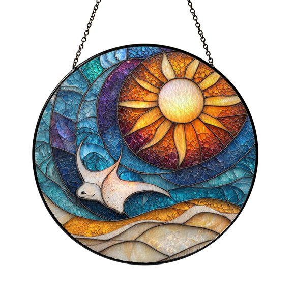 Stingray Suncatcher Marine Beautiful Window Panel Gift Display Glass