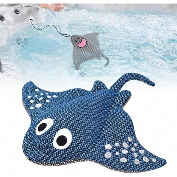 Stingray & Turtle Hot Tub Scum Absorber, 3D Honeycomb Mesh Reusable Washable Floating Sponge, Oil Scum Cleaner for Spa Pool Bathtub Jacuzzi