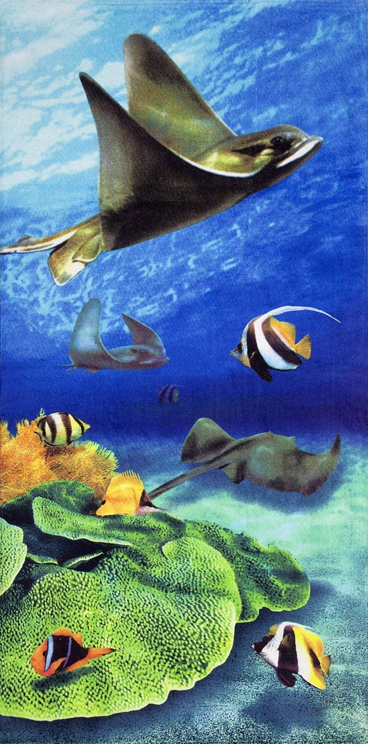 Stingray Velour Brazilian Beach Towel 30x60 Inches