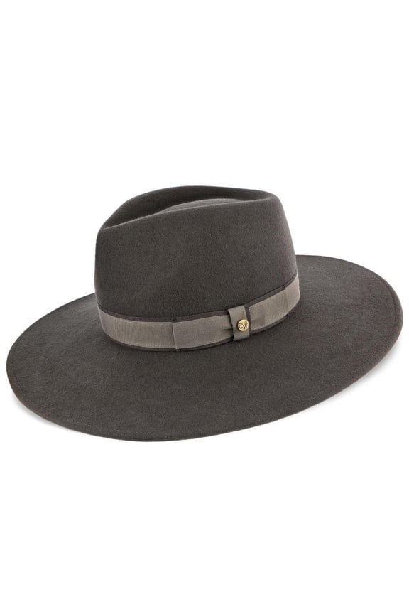 Stingray - Grey/Pink Wide Brim Wool Felt Fedora Hat 100% Australian Wool Two-Toned Grosgrain Band Classic Style for Men/Women