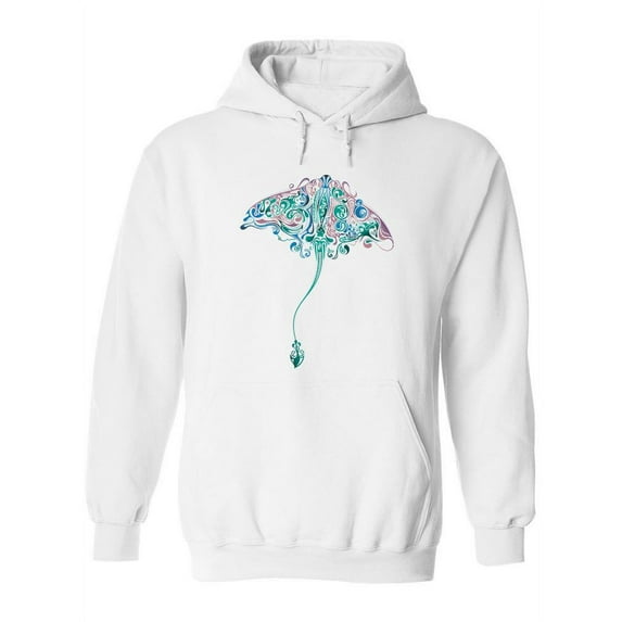 Stingray With Patterns Inside Hoodie Women -Image by Shutterstock, Female 3X-Large