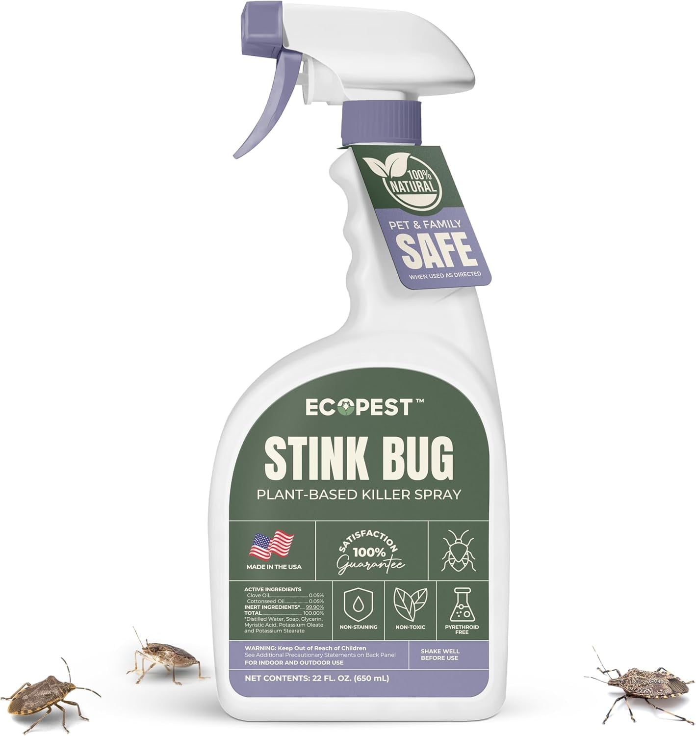Stink Bug Spray, 22 oz. | Natural, Plant-Based Stink Bug Killer for Indoor and Outdoor | Home Pest Control Spray and lent for Stink Bugs | Made with Clove Oil, Safe Around Children and Pets