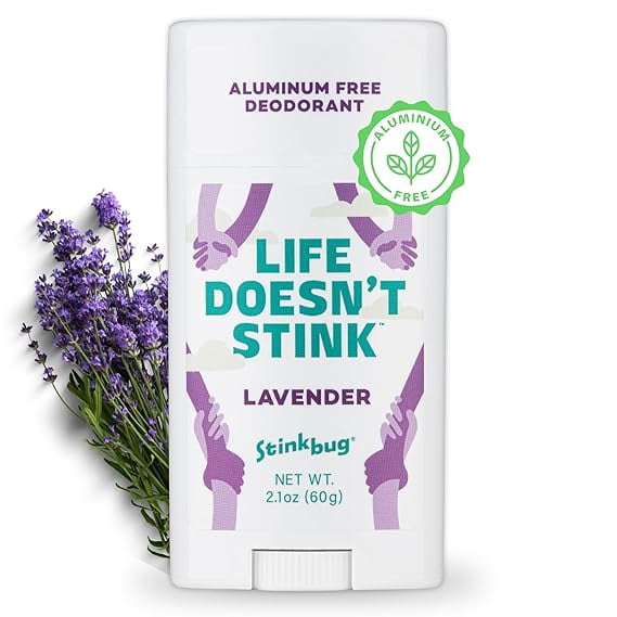 Stinkbug Naturals Aluminum Free Deodorant Stick, Lavender, 2.1 oz