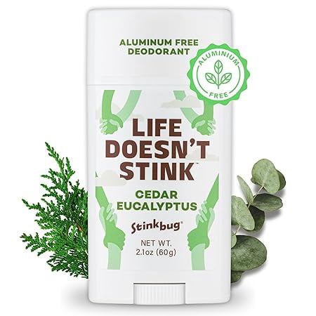 Stinkbug Naturals Cedar Eucalyptus Deodorant Stick, Aluminum Free, 2.1 oz