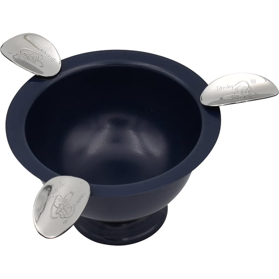 Stinky Cigar Ashtray 5"inch Round Mini Herf 3 Stirrup Rests Perfect for Personal and Puffing with Friends (Blue)