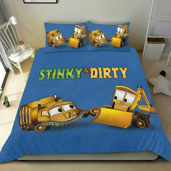 Stinky & Dirty Themed Bed Sheet Set Three Piece Set 53x79 Inches Comfortable And Skin Friendly Unique Design Creating A Star Studded Night