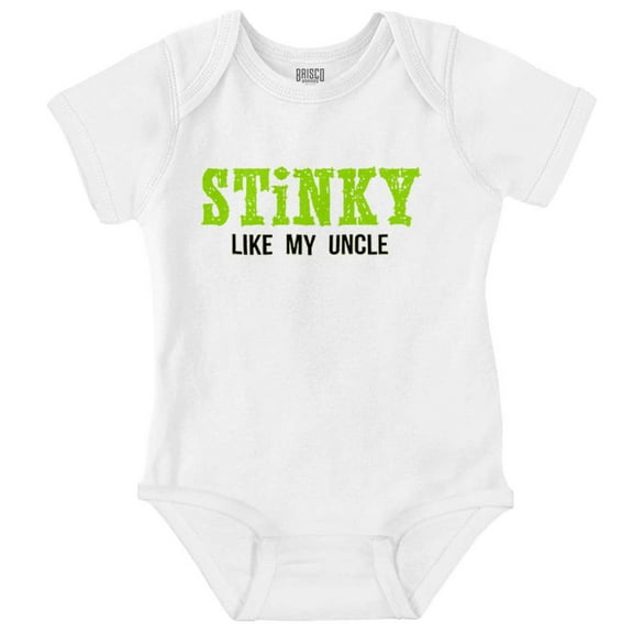 Stinky Like Uncle Smelly Nephew Niece Romper Boys or Girls Infant Baby Brisco Brands 12M