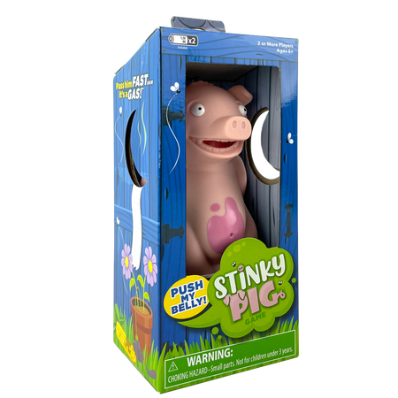 Stinky Pig Party Game by Playmonster - Poke Him, Pass Him, He Toots!!