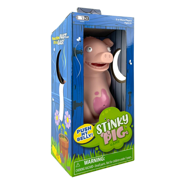 Stinky Pig Party Game by Playmonster - Poke Him, Pass Him, He Toots!!