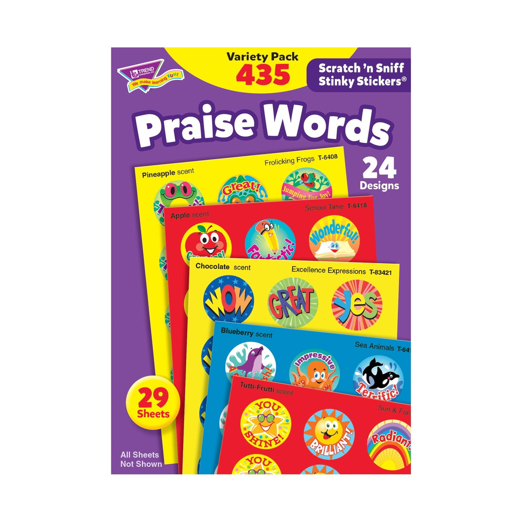 Stinky Stickers Variety Pack, Praise Words, Assorted Colors, 435/Pack Stinky Stickers Variety Pack, Praise Words, Assorted Colors, 435/Pack