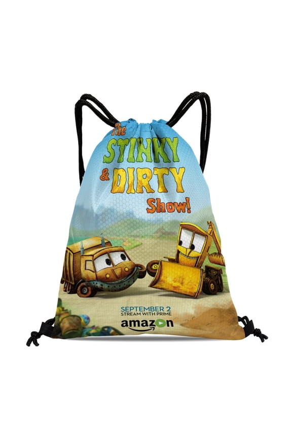 Stinky and Dirty Drawstring Backpack Bag Party Favors Goodies Merch Gym Waterproof Swimming Beach Fans