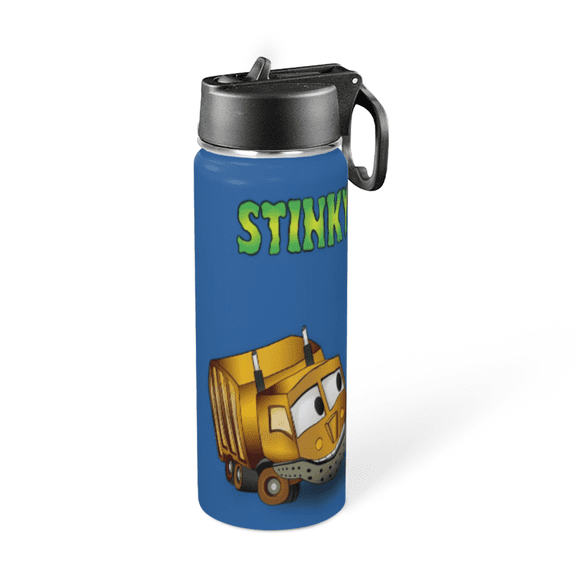 Stinky and Dirty Thermos Water Bottle With Straw and Handle Insulated Stainless Steel Sports Kettle for Kids Boys Girls Cup For Gym 18oz