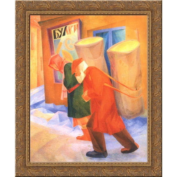 Stipa carriers 24x20 Gold Ornate Wood Framed Canvas Art by Oleksandr Bogomazov