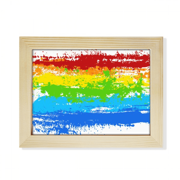 Stippling Rainbow LGBT Desktop Photo Frame Picture Art Decoration Painting 6x8 inch