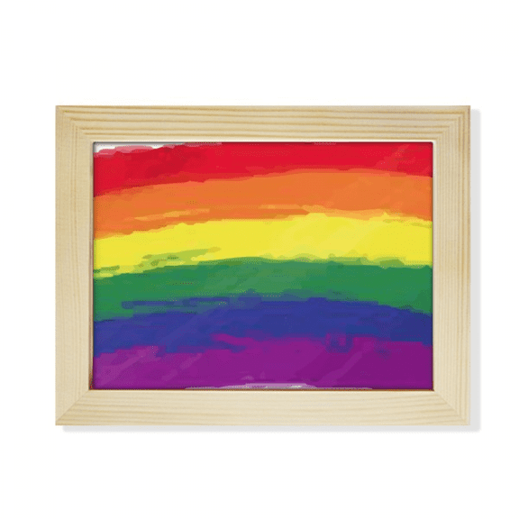 Stippling Rainbow LGBT Desktop Photo Frame Picture Art Decoration Painting 6x8 inch