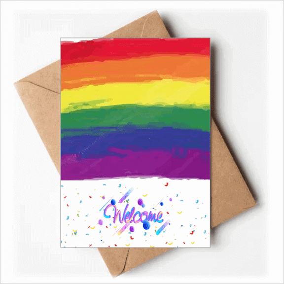Stippling Rainbow LGBT Welcome Back Greeting Cards Envelopes Blank
