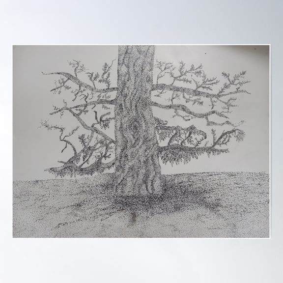 Stippling Tree Poster Wall Art, Modern Wall Decor For Living Room Bedroom, 8x12 UNFRAMED
