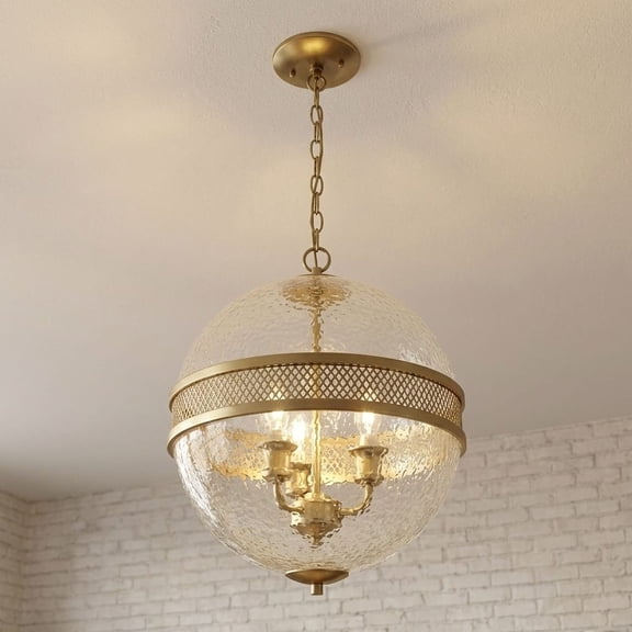 Stirling 3-Light Pendant in Warm Brass