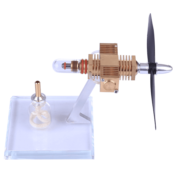 Stirling Engine Model Kit That Works, Propeller Aircraft Head Design Stirling Engine for Physics Science Experiment Demonstration