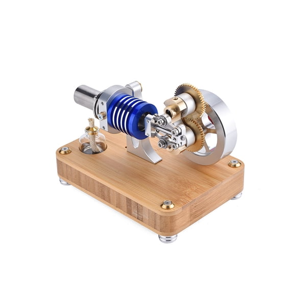 Stirling Engine Model Kit That Works, Rhombic Hot Air Stirling Engine with Gear Coaxial Design for Physics Science Experiment Demonstration