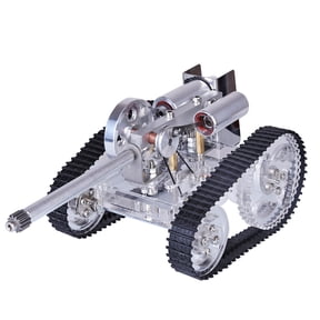 Stirling Engine Model Kit That Works, Creative Heat-Powered Metal & Acrylic Build Tank Model Stirling Engine, Science Experiment & Physics Educational Kit for Adults