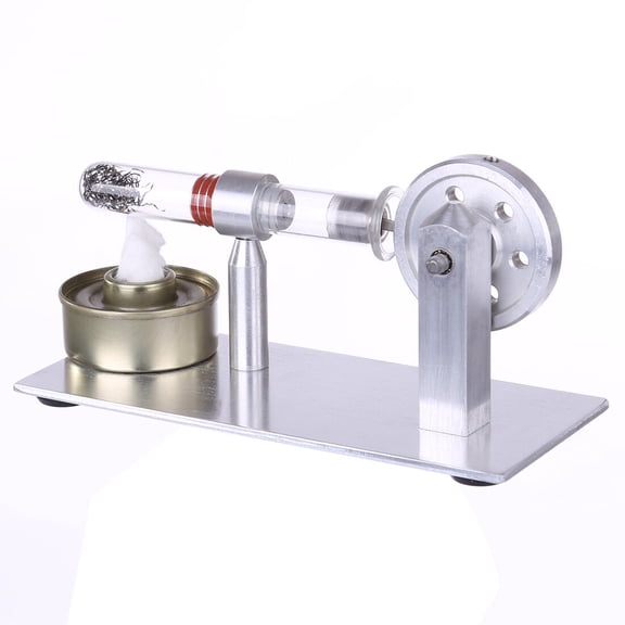 Stirling Engine Model Kit That Works, Fully Metal Assembled Single Cylinder Stirling Engine Model with Quartz Tube for Physics Science Experiment Demonstration