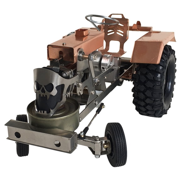 Stirling Engine Model Kit That Works, Hot Air Stirling Engine Agricultural Tractor Model with Movable Hood & Metal Construction, Science Experiment & Physics Educational Kit for Adults