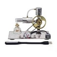 thumbnail image 1 of Stirling Engine Model Kit That Works, Mini All-Metal L-Shape Stirling Engine Model with USB Connector & Night Light for Physics Science Experiment Demonstration, 1 of 5