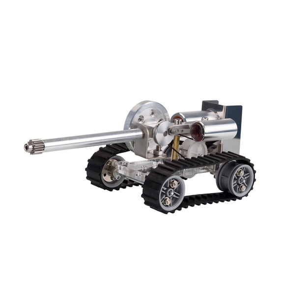 Stirling Engine Model Kit That Works, Zinc Alloy & Acrylic Hot Air Stirling Engine Crawler Tank with Alcohol Lamp, Science Experiment & Physics Educational Kit for Adults