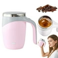 thumbnail image 1 of Stirring Mug – 380ml Rechargeable Automatic Coffee Mug with Magnetic Stirring Technology – One-Touch Stirring, Leak-Proof Lid, Perfect for Coffee, Tea, Travel, & Office Use – Gift, B-Pink, 1 of 9