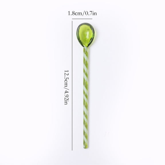 Stirring Rod Clearance! 1Pcs Transparent Glass Coffee Spoon with Long Handle Coffee Dessert Coffee Kitchen Accessories Tea Spoon