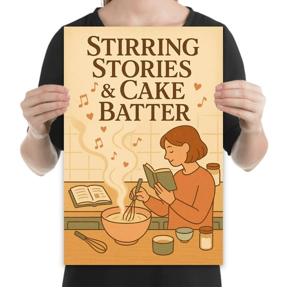 Stirring Stories Kitchen Decor - Baker Wall Art - 13x19 Poster Print - Culinary Style