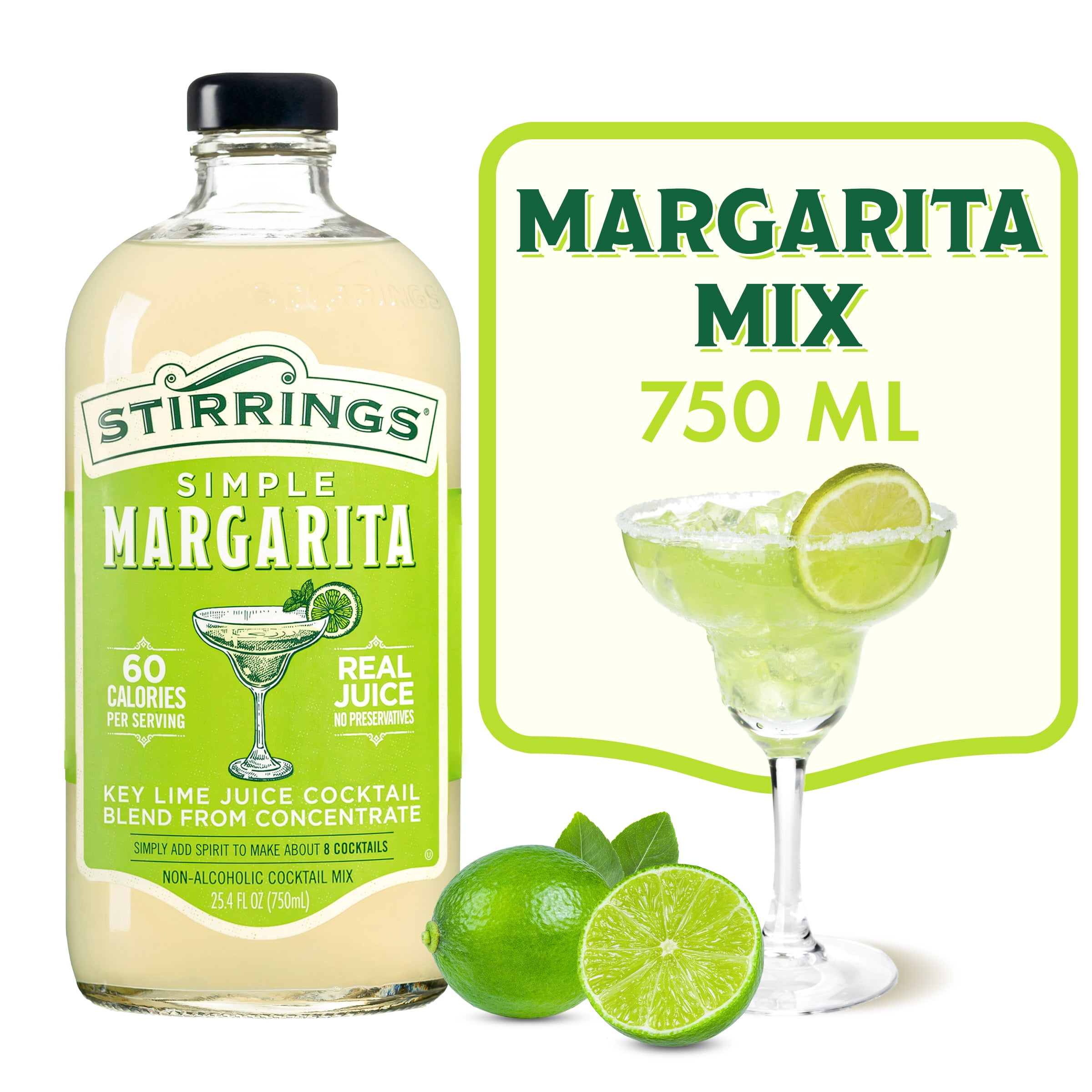 Stirrings Margarita Cocktail Mixer - 25.4 fl oz Glass Bottle, Pack of (1)