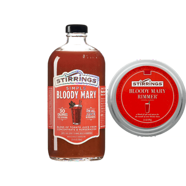 Stirrings Simple Bloody Mary Non-Alcoholic Cocktail Mix & Bloody Mary Cocktail Rimmer