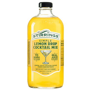 Stirrings Simple Lemon Drop Cocktail Mix 750ml Bottles - Real Juice No Preservatives - 90 Calories - Drink Mixer