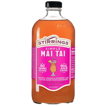 Stirrings Simple Mai Tai Cocktail Mix 750ml Bottles - Real Juice No Preservatives - 90 Calories - Drink Mixer