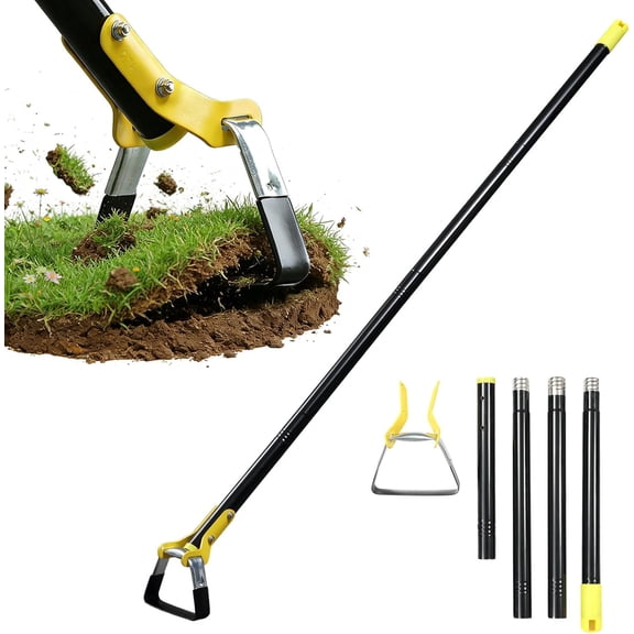 Stirrup Hoe,Effcient Scuffle Hoes with Sharp Blade,Adjustable Long-Handle Scuffle Hoe Garden Tool with 30-42 Inch,Action Hoe,Hula Hoes Garden Tool for Raised beds,Vegetable and Flower beds