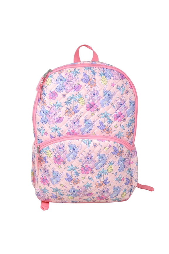 Stitch 16" Large Quilted School Backpack (PINK)