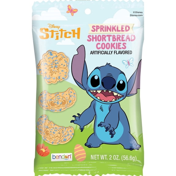 Stitch 2oz Sprinkled and Character Shaped Shortbread Cookies Easter Bag