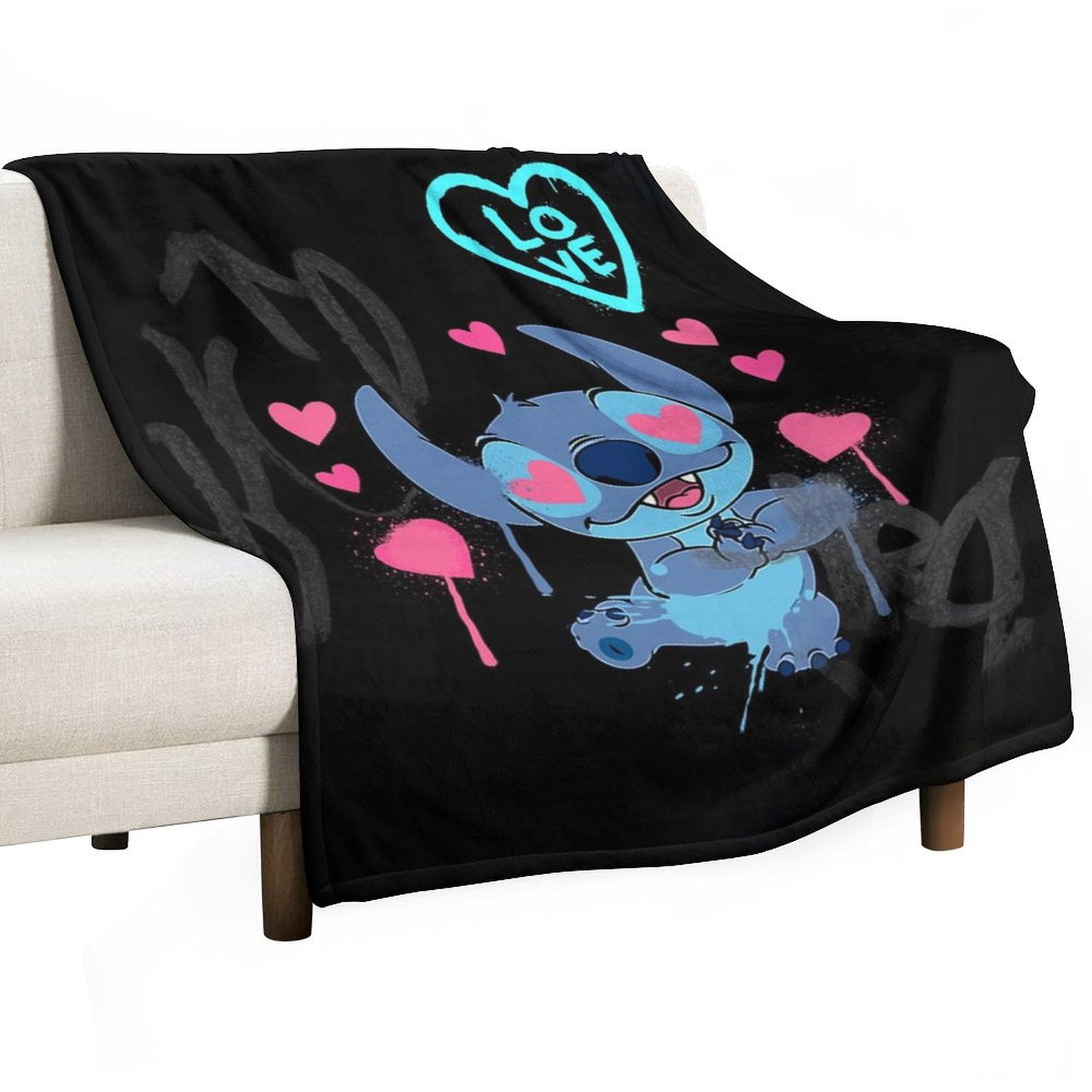 Stitch 3D Cartoon Blanket Throw for Kids,Extra Large Fleece Throw