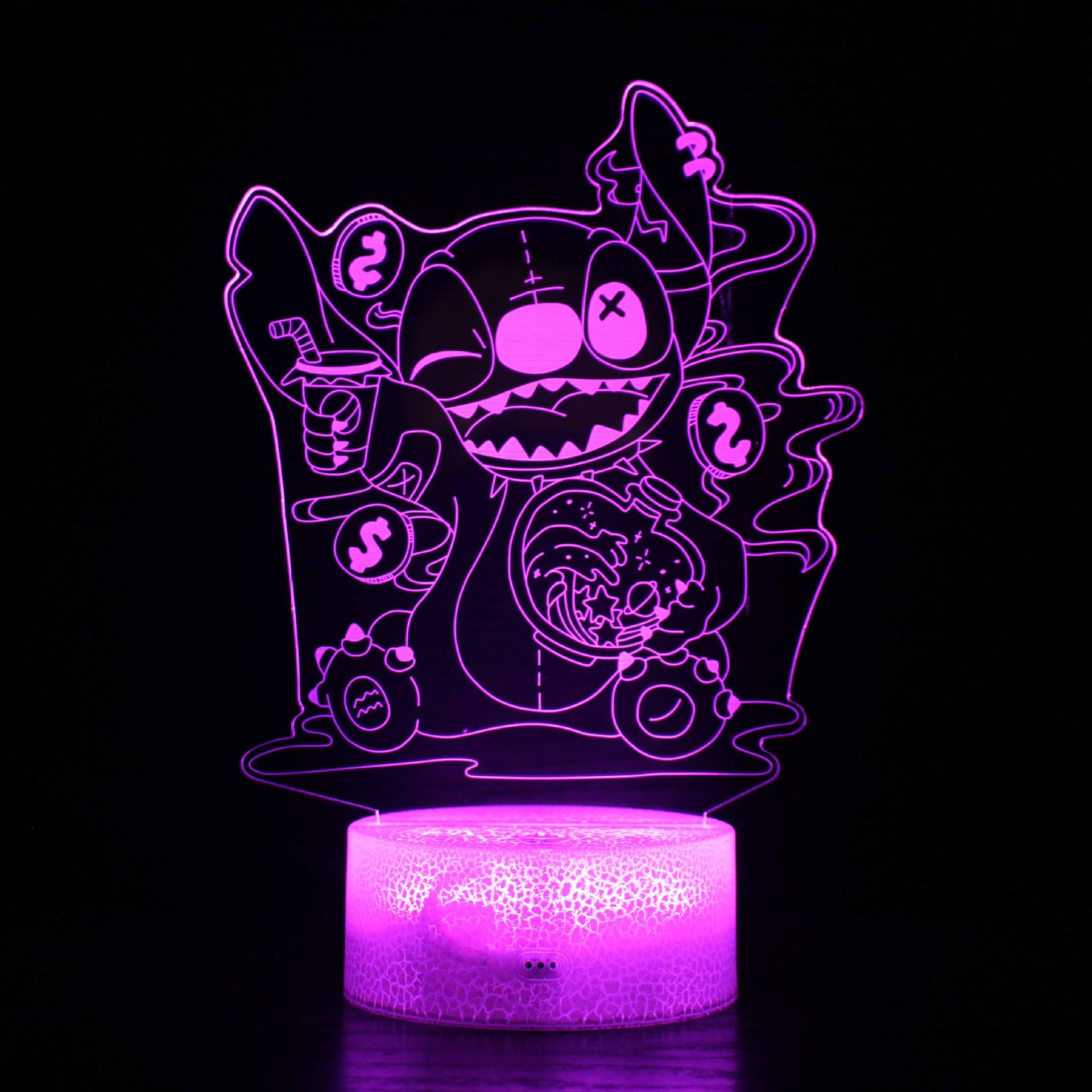 Stitch 3D Illusion Night Light: Gifts Light with Remote Control and Smart Touch, Stuff for Girls Room Decor Lamp Birthday Christmas Gifts ﻿