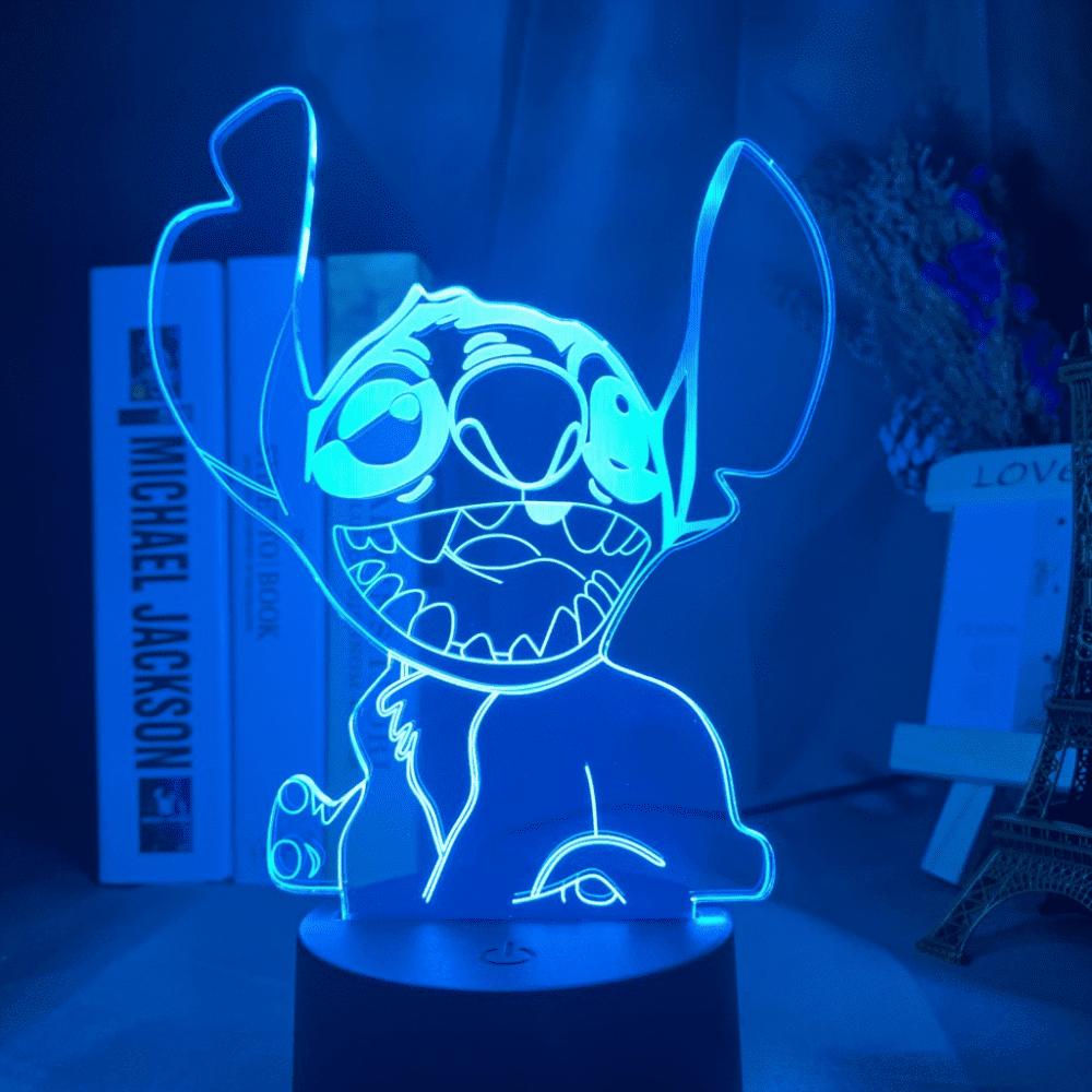 Hoofun 3D Illusion Stitch Night Light: Stitch Gifts Light with Remote  Control and Smart Touch, Stitch Stuff for Girls Room Decor Lamp Birthday  Christmas Gifts 