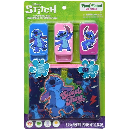 Stitch 3pk Plant Based Lip Gloss w/Cosmetic Bag on Card